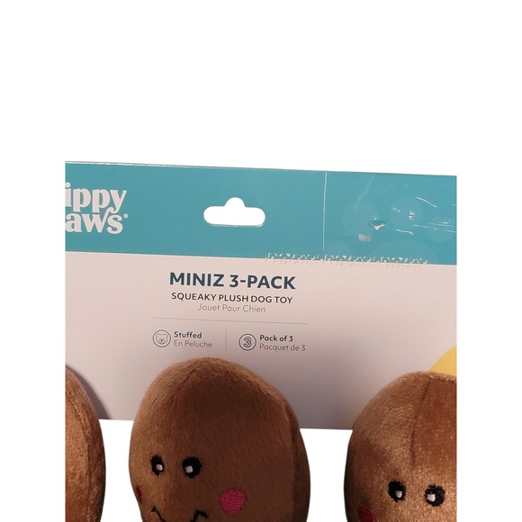 Zippy Paws Mini Z Squeaky Plush Dog Toy 3 Pack Chicken Leg - Picture 3 of 3